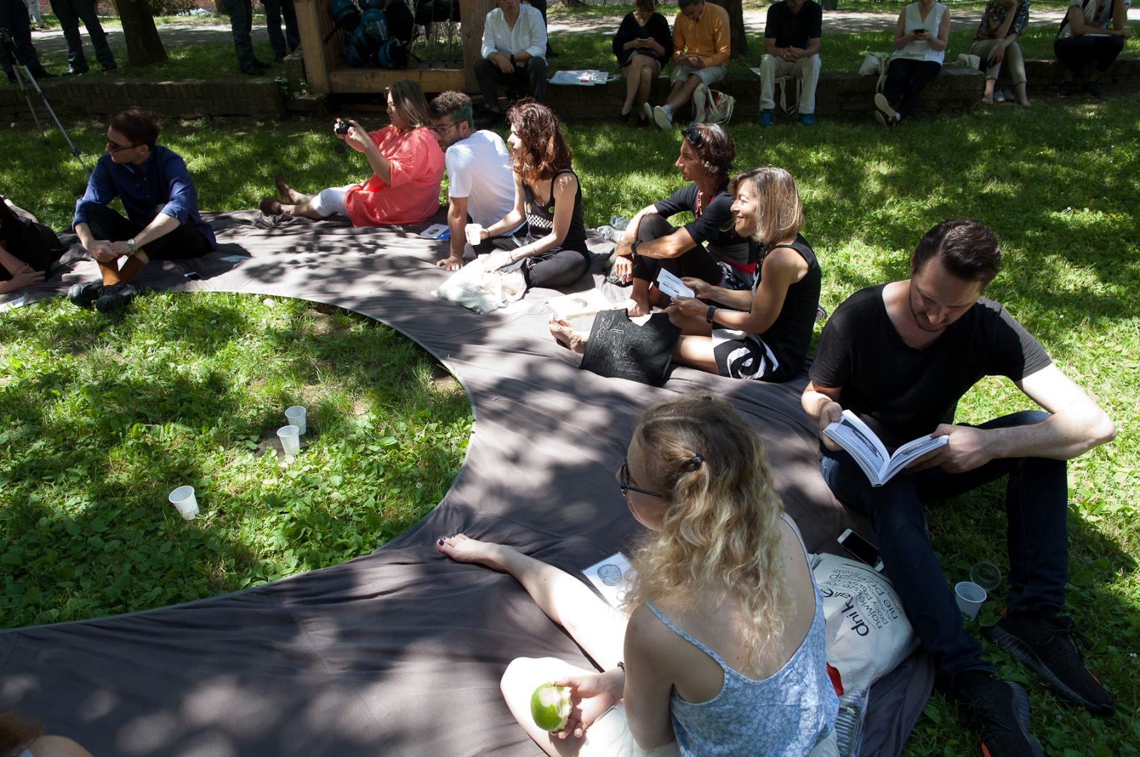 Amplifying Nature book lunch in front of the Polish Pavilion, 2018 Architecture Biennale, Venice, Italy. Photo Anna Zagrodzka